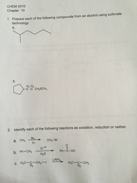 Solved Prepare Each Of The Following Compounds From An Chegg