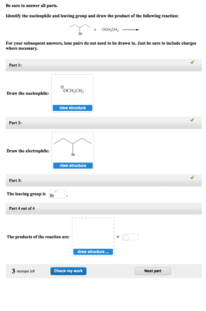 Solved Be Sure To Answer All Parts Identify The Nucleophile Chegg