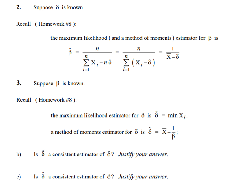 Solved 2 Suppose Is Known Recall Homework 8 The Chegg