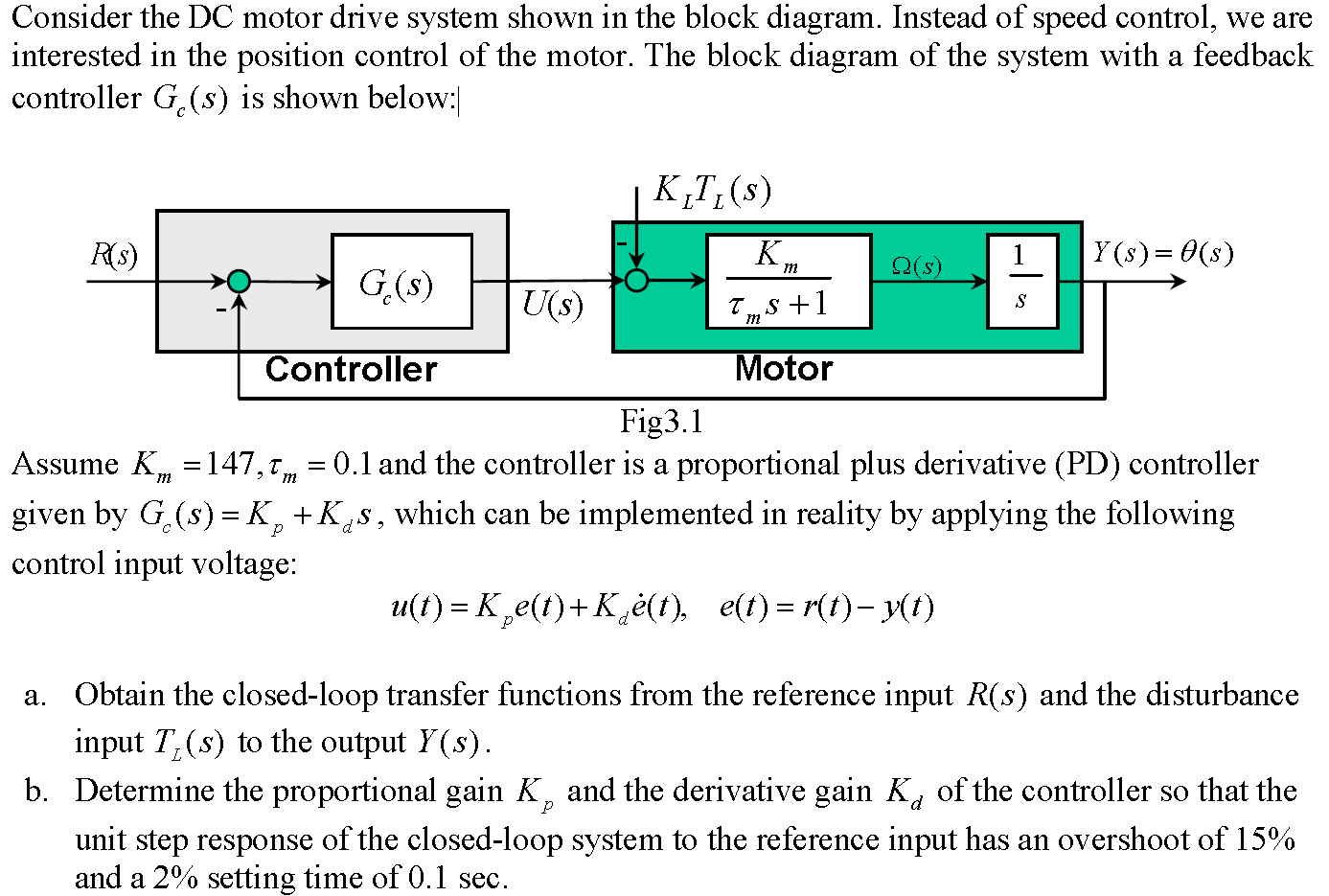 Solved: Consider The DC Motor Drive System Shown In The Bl... | Chegg.com