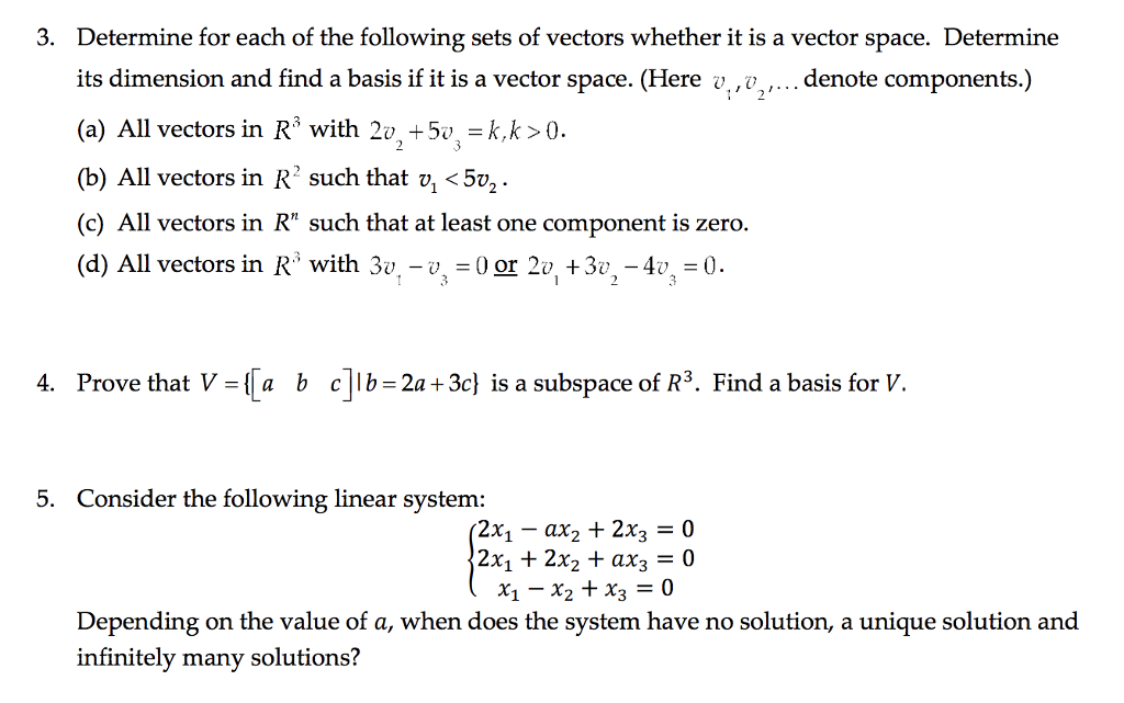 Solved Determine For Each Of The Following Sets Of Chegg