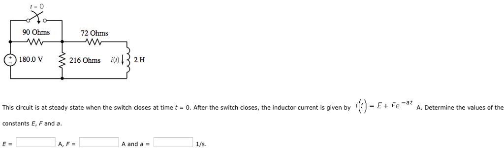 Solved This Circuit Is At Steady State When The Switch Chegg