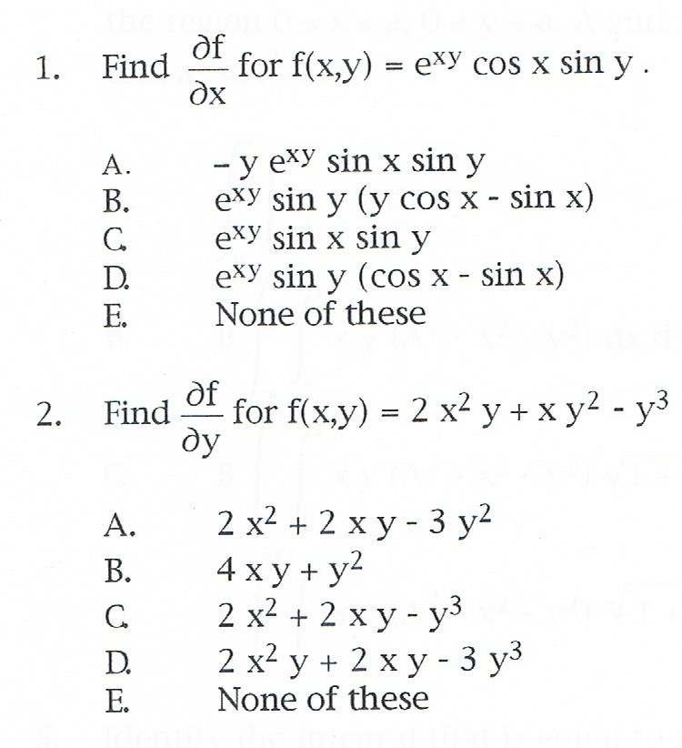 Solved Find F X For X Y E Xy Cos X Sin Y Y E Xy Chegg