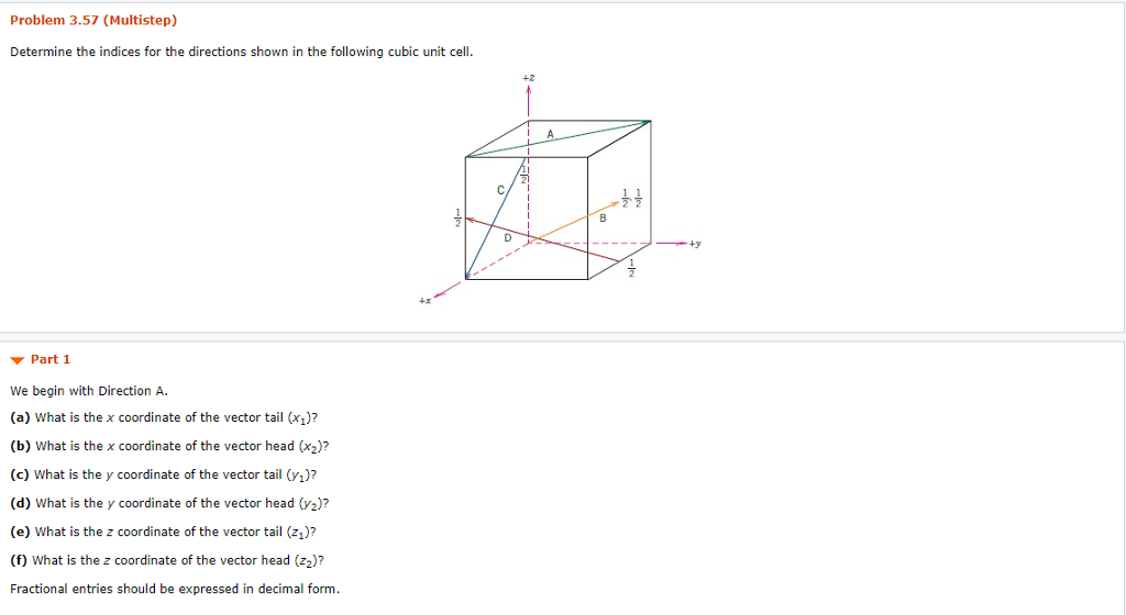 Solved Determine The Indices For The Directions Shown In The Chegg