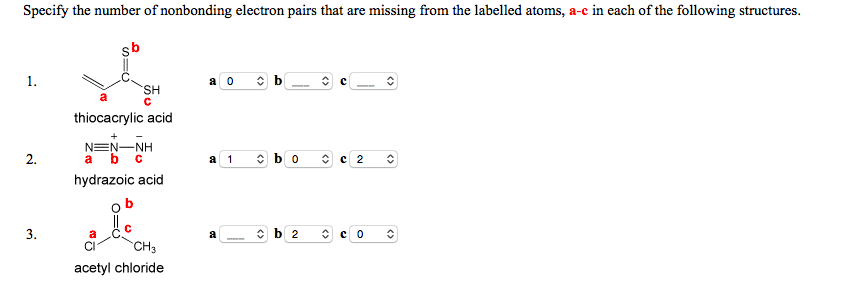 Solved Specify The Number Of Nonbonding Electron Pairs That Chegg