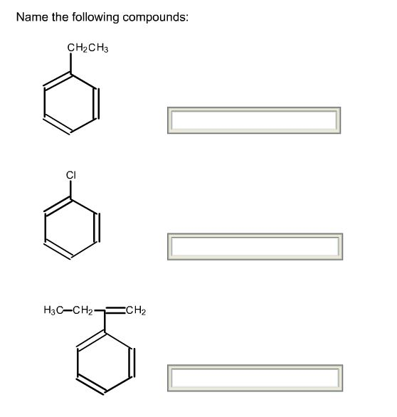 Solved Name The Following Compounds Chegg