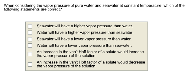 Why does water have a low vapor pressure?