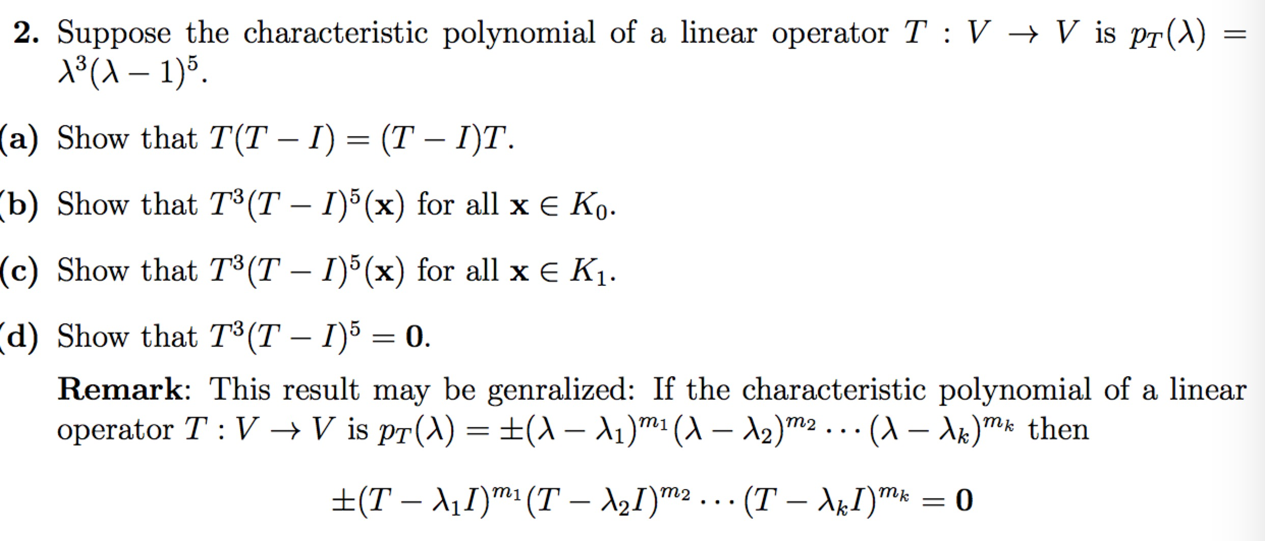 Solved Suppose The Characteristic Polynomial Of A Linear Chegg