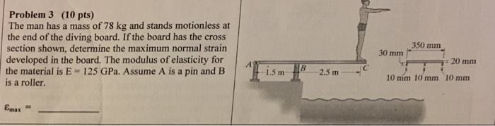 Solved The Man Has A Mass Of 78 Kg And Stands Motion Less Chegg