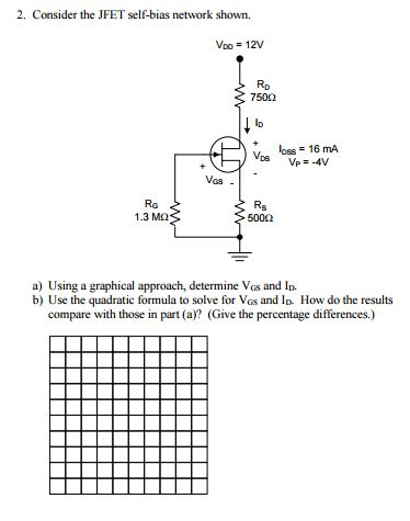 Solved Consider The Jfet Self Bias Network Shown Using A Chegg