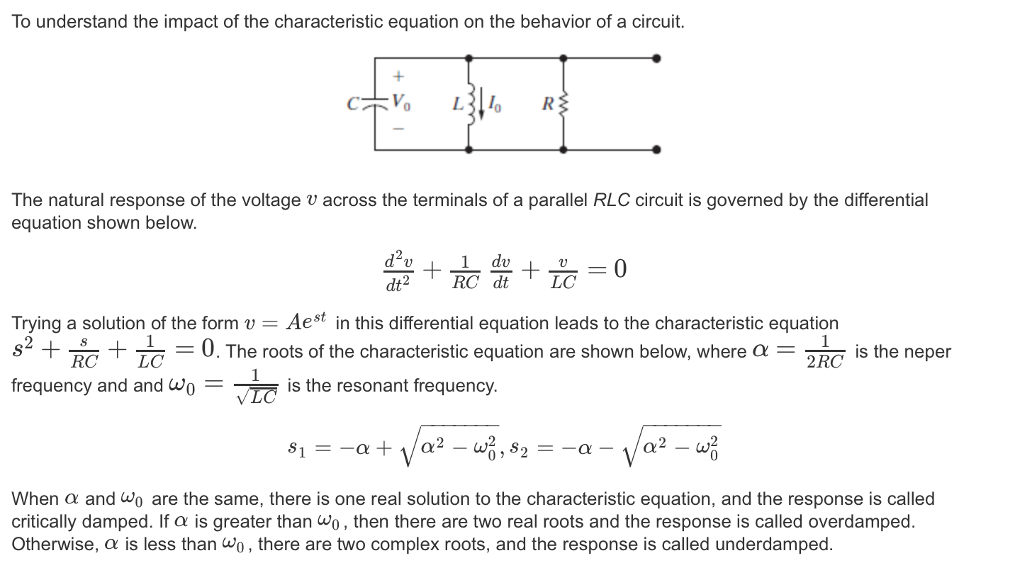 Solved To Understand The Impact Of The Characteristic Equ...
