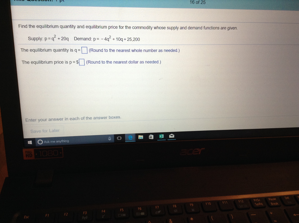 Solved Find The Equilibrium Quantity And Equilibrium Price Chegg