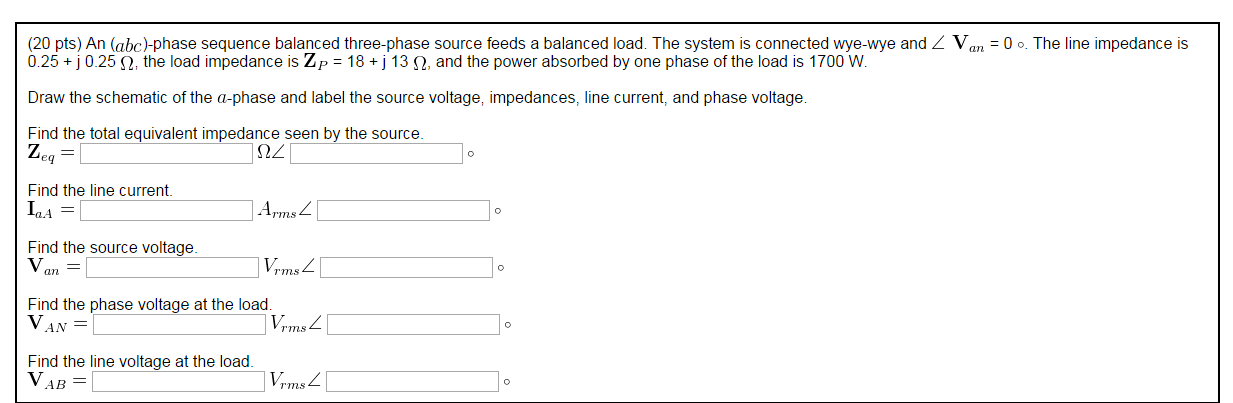 Solved Pts An Abc Phase Sequence Balanced Three Phase Chegg