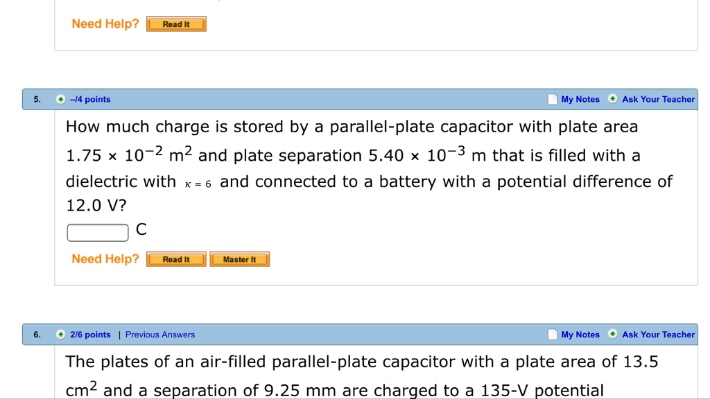 Solved How Much Charge Is Stored By A Parallel Plate Chegg