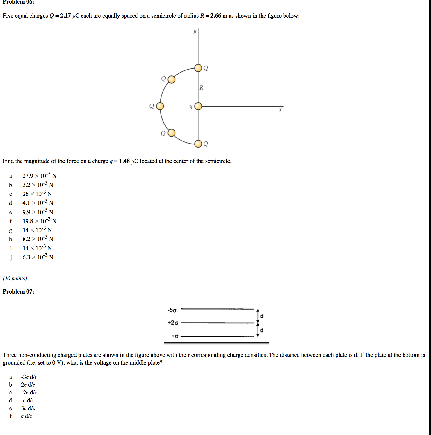 Solved Five Equal Charges Q Muc Each Are Equally Chegg