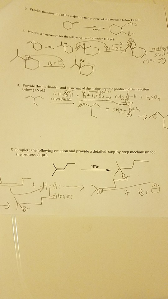 Solved E Major Organic Product Of The Reaction Below Chegg