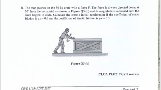 Solved B The Man Pushes On The Kg Crate With A Force F Chegg