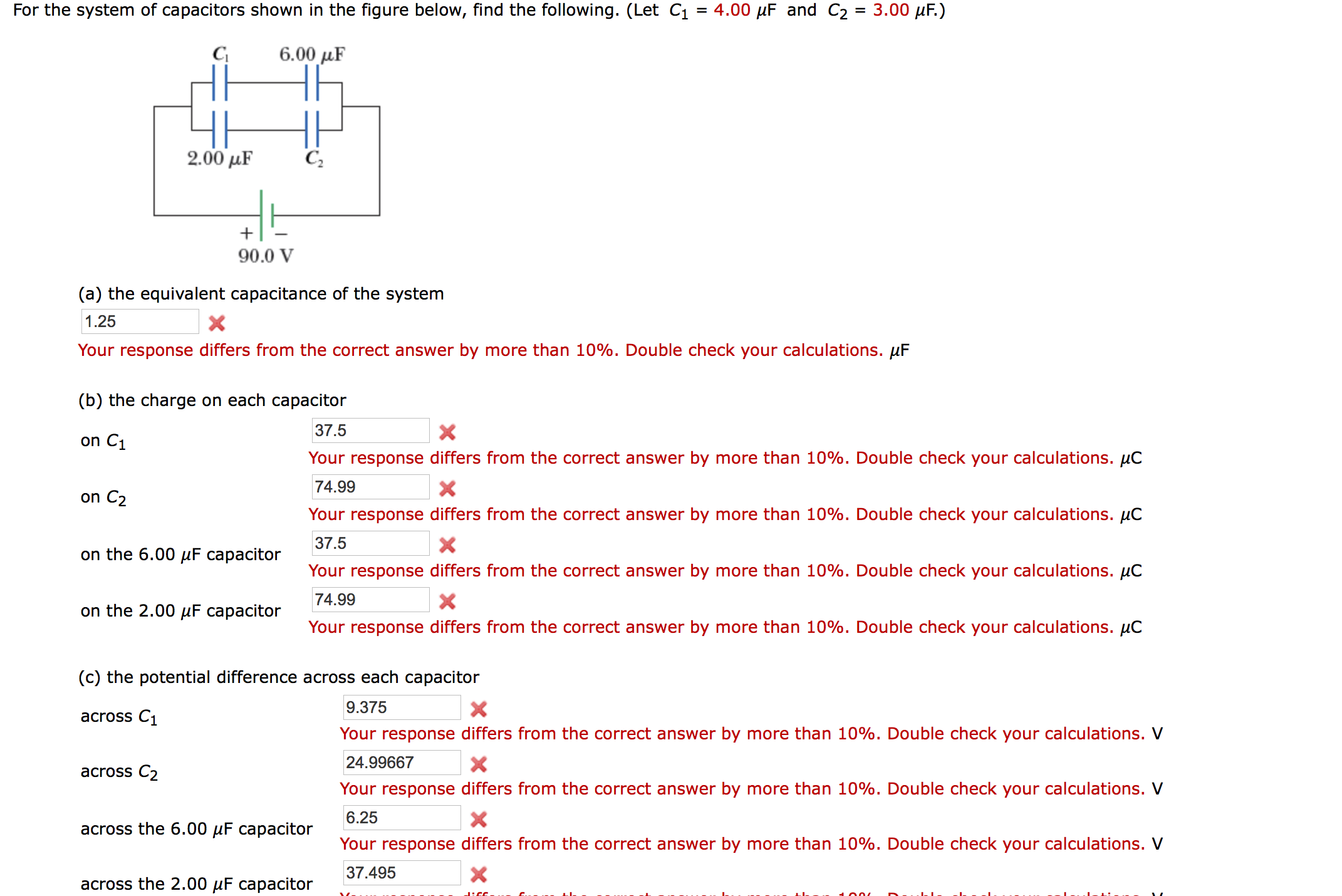 Solved For The System Of Capacitors Shown In The Figure Chegg