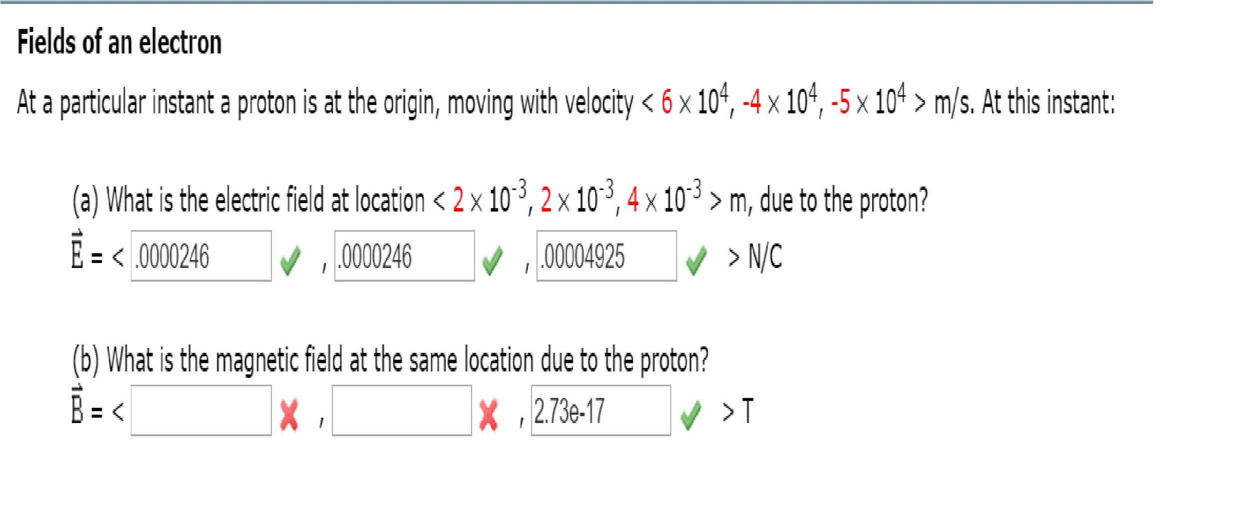 Solved At A Particular Instant A Proton Is At The Origin Chegg