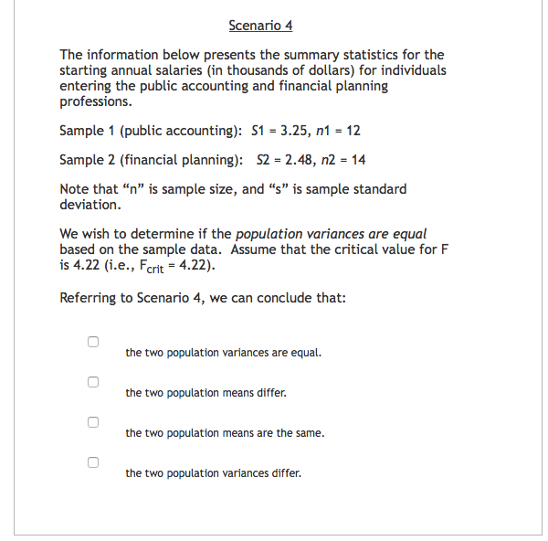 Solved The Information Below Presents The Summary Statistics Chegg