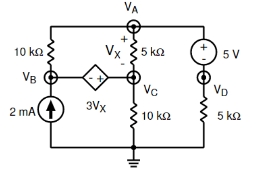 Solved Determine The Node Voltages Va Vb Vc And The Chegg