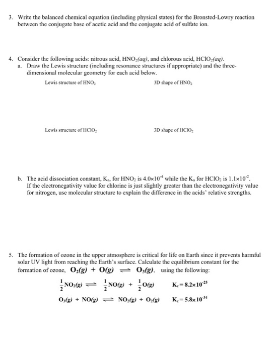 Solved Write The Balanced Chemical Equation Including Chegg