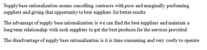  Solved What Is Supply Base Rationalization And What Are Its 