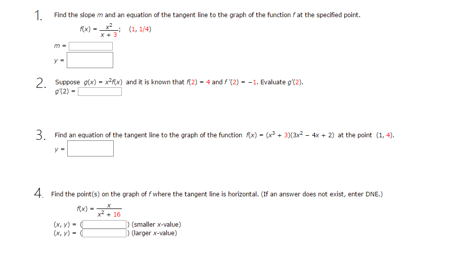 Solved Find The Slope M And An Equation Of The Tangent Line Chegg