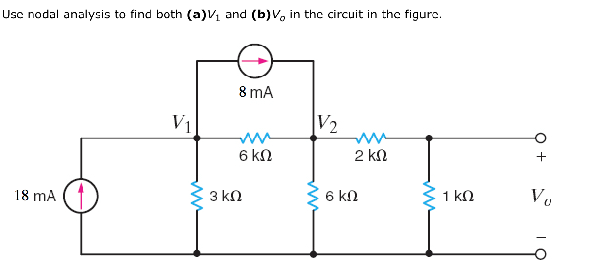 Solved Use Nodal Analysis To Find Both V 1 And V 0 In The Chegg