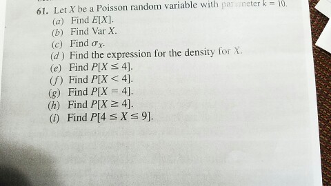 Solved Let X Be A Poisson Random Variable With Parameter K Chegg