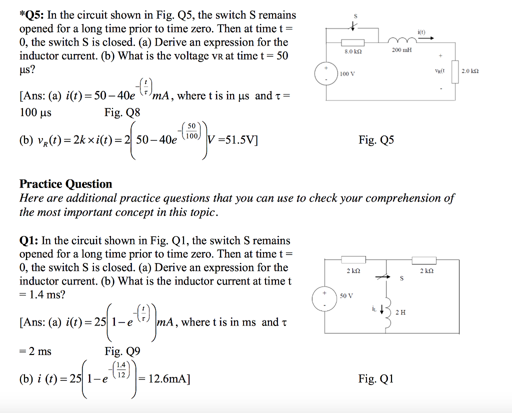 Solved Q5 In The Circuit Shown In Fig Q5 The Switch S Chegg