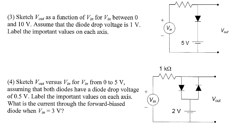 Sketch Vout As A Function Of Vin For Vin Bet Chegg