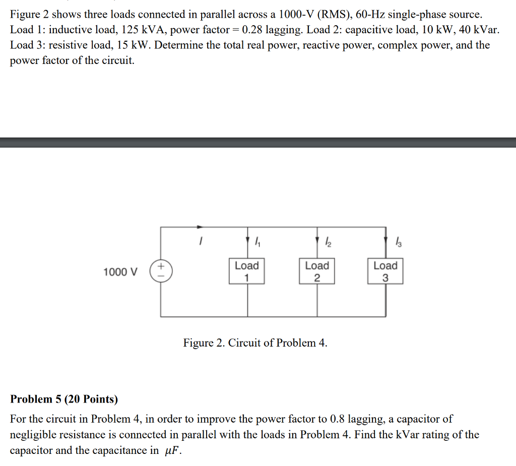 Solved Figure Shows Three Loads Connected In Parallel Chegg