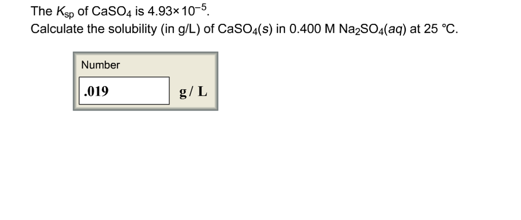 Solved The Ksp Of Caso Is X Calculate The Chegg