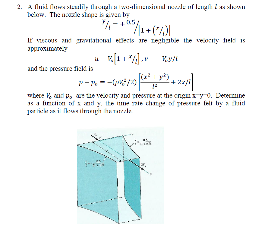 A Fluid Flows Steadily Through A Two Dimensional Chegg