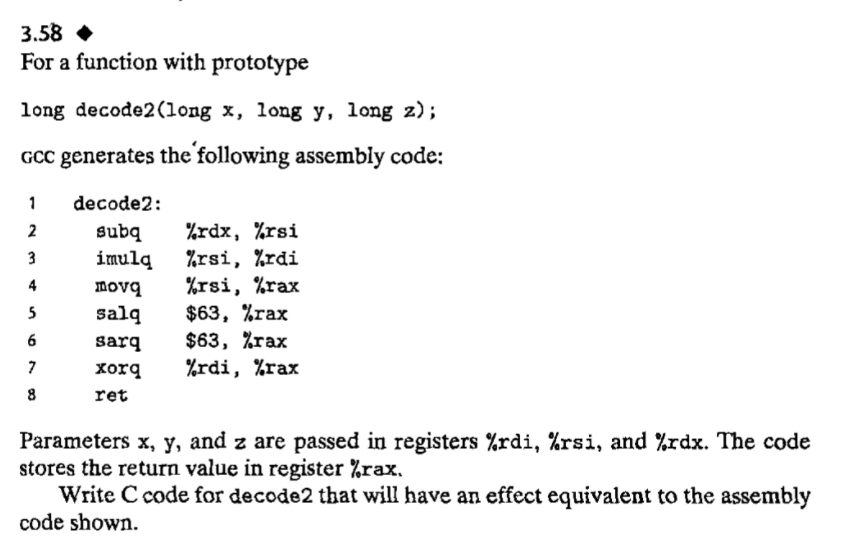 Solved 3.58 ◇ For a function with prototype long | Chegg.com