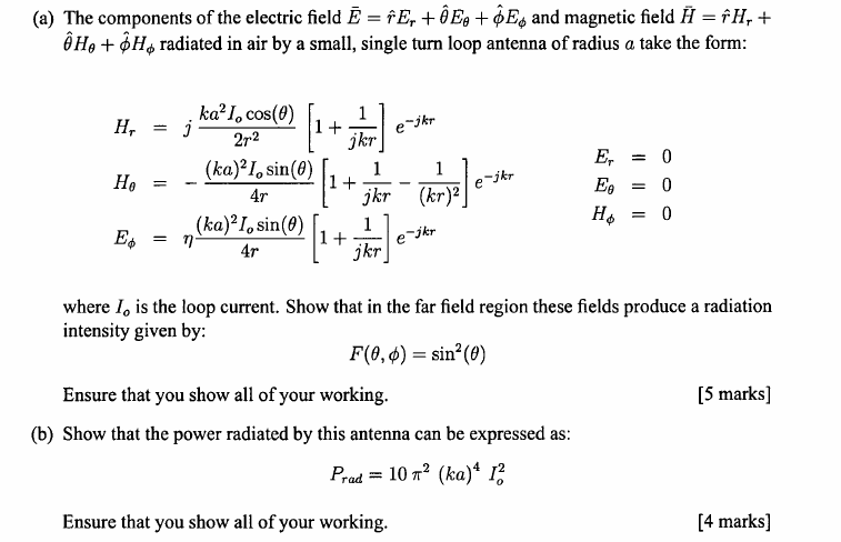 Solved The Components Of The Electric Field E Rer Theta Chegg