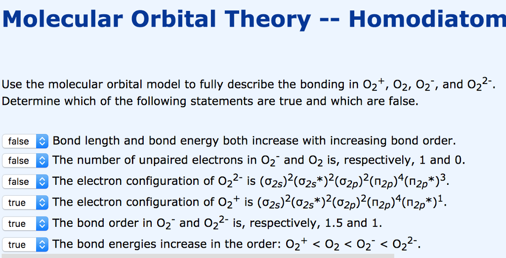 Solved Molecular Orbital Theory Homodiatom Use The Molecu...