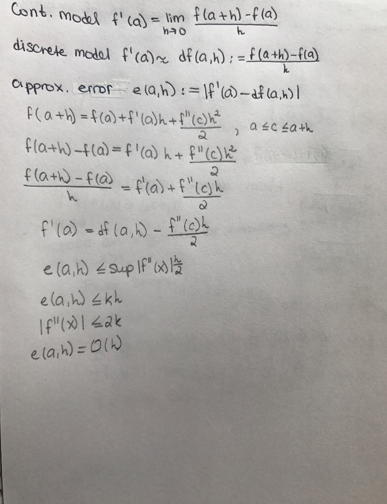 Solved Numerical Analysis Approximation Error Problem Chegg