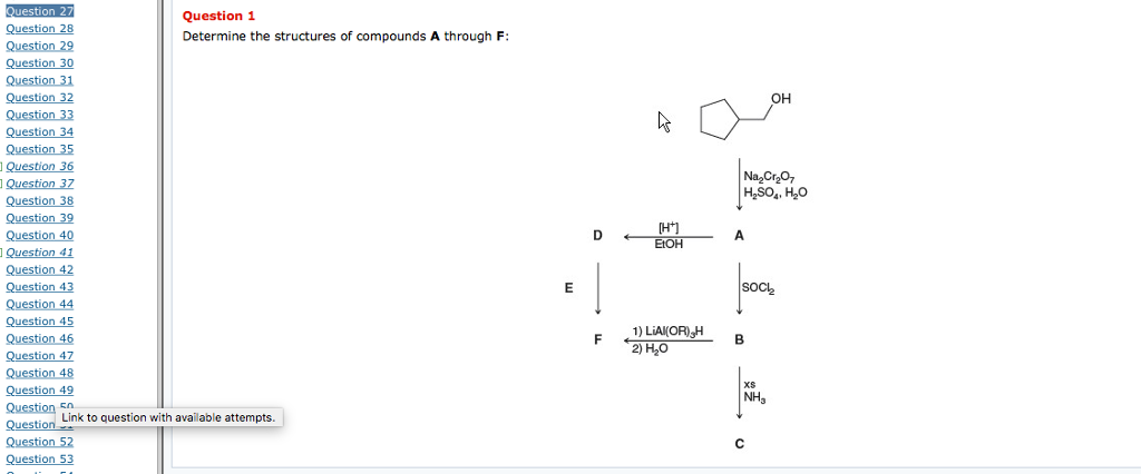 Solved Question Determine The Structures Of Compounds A Chegg