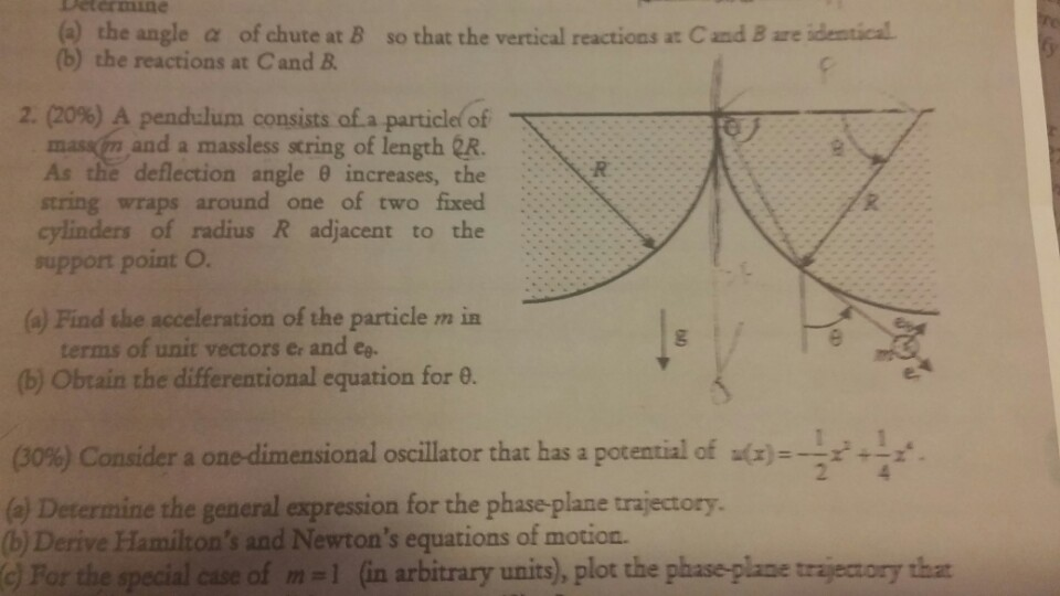 Solved A Pendulum Consists Of A Particle Of Mass M And A Chegg