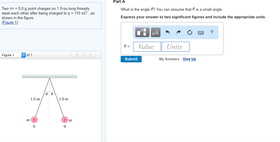 Solved Two M 5 0 G Point Charges On 1 0 M Ong Threads Chegg