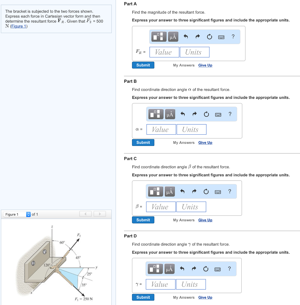 Solved The Bracket Is Subjected To The Two Forces Shown Chegg