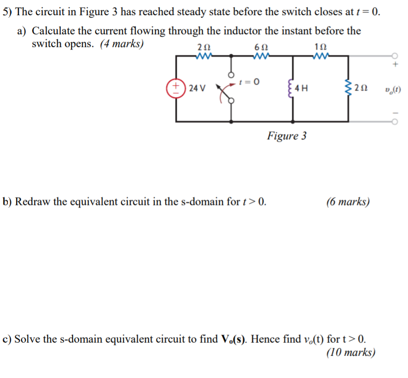 Solved The Circuit In Figure Has Reached Steady State Chegg