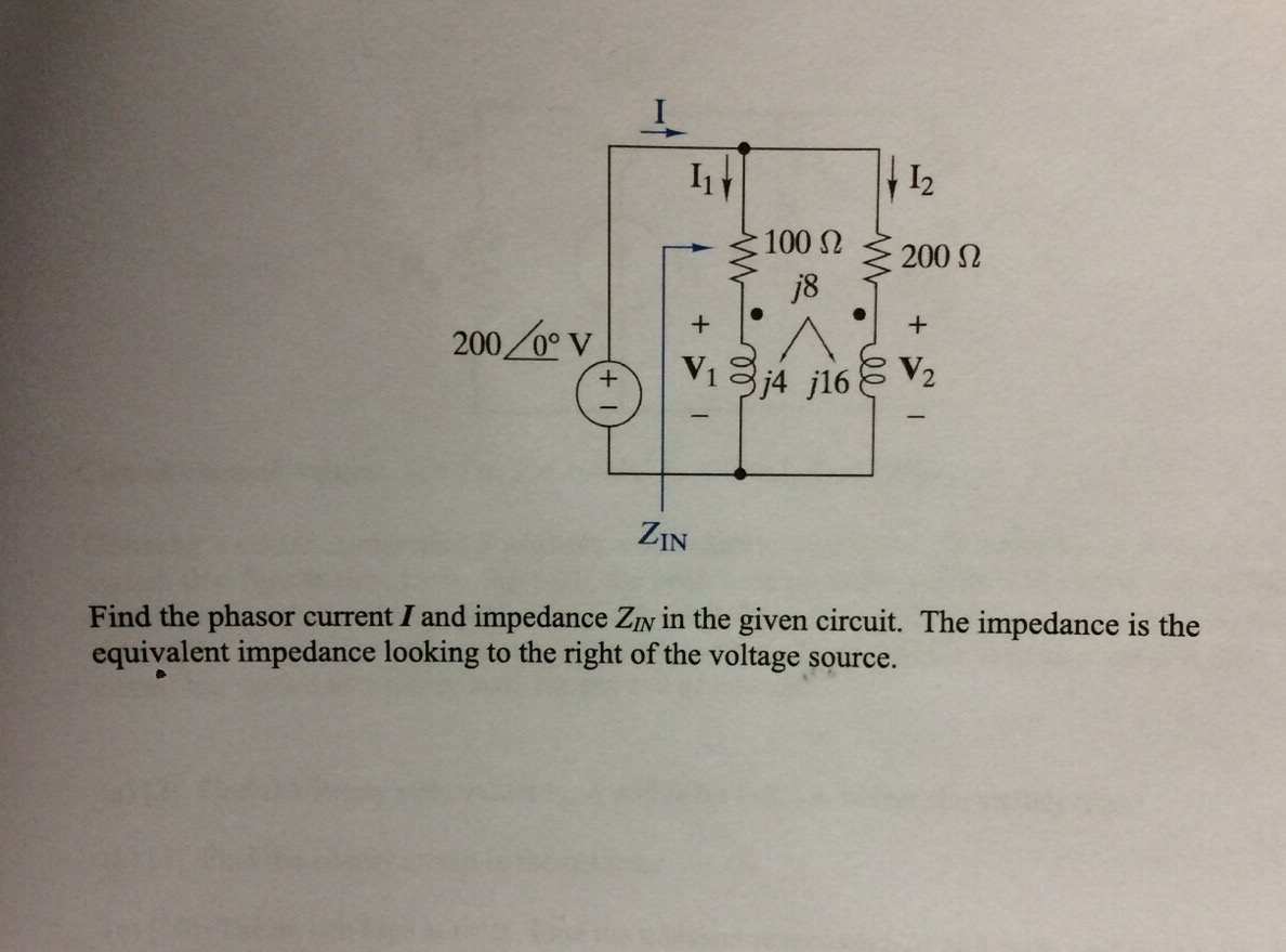 Solved Find The Phasor Current I And Impedance Z IN In The Chegg