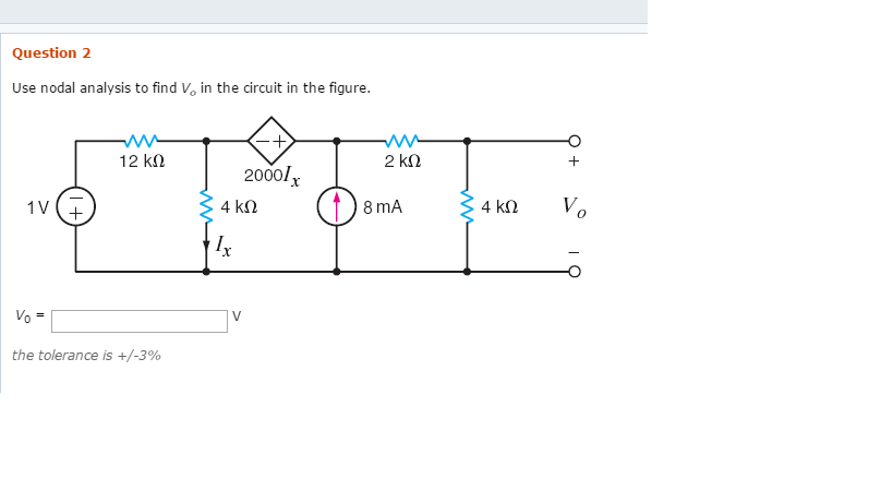 Solved Use Nodal Analysis To Find V 0 In The Circuit In The Chegg