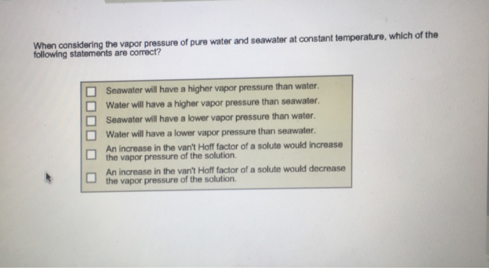 Why does water have a low vapor pressure?