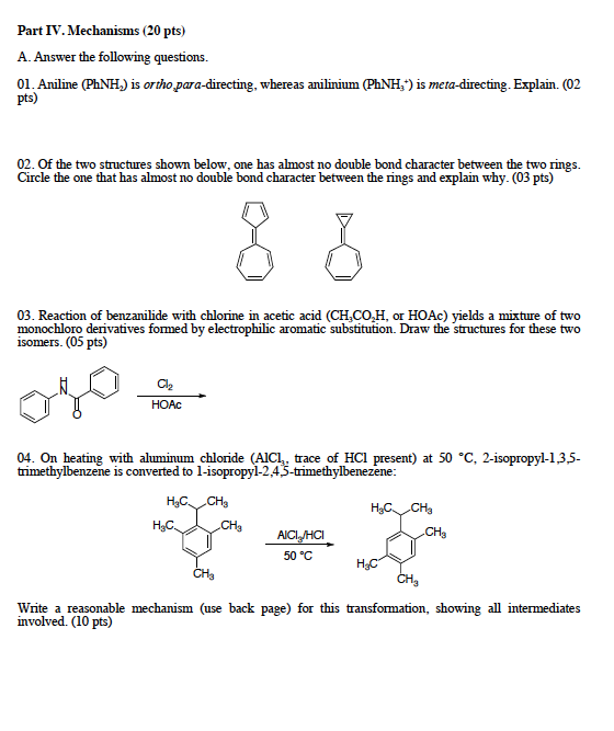 Solved Part Iv Mechanisms Pts A Answer The Following Chegg