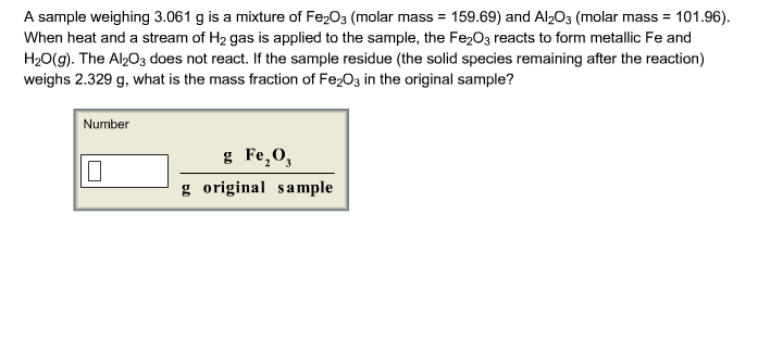 What is the molar mass of Fe2O3?