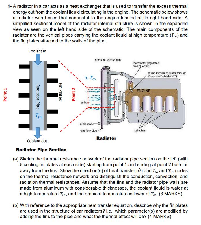 1 A Radiator In A Car Acts As A Heat Exchanger Th...